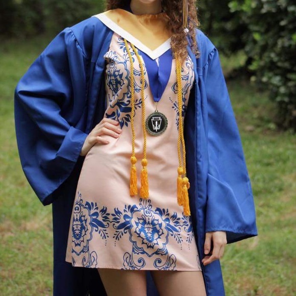 ELFIN size small pink and royal blue dress - Picture 1 of 3